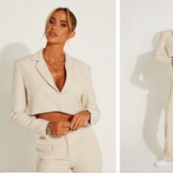 Stone Tailored Boxy Cropped Blazer and pants set. - Picture 6 of 9